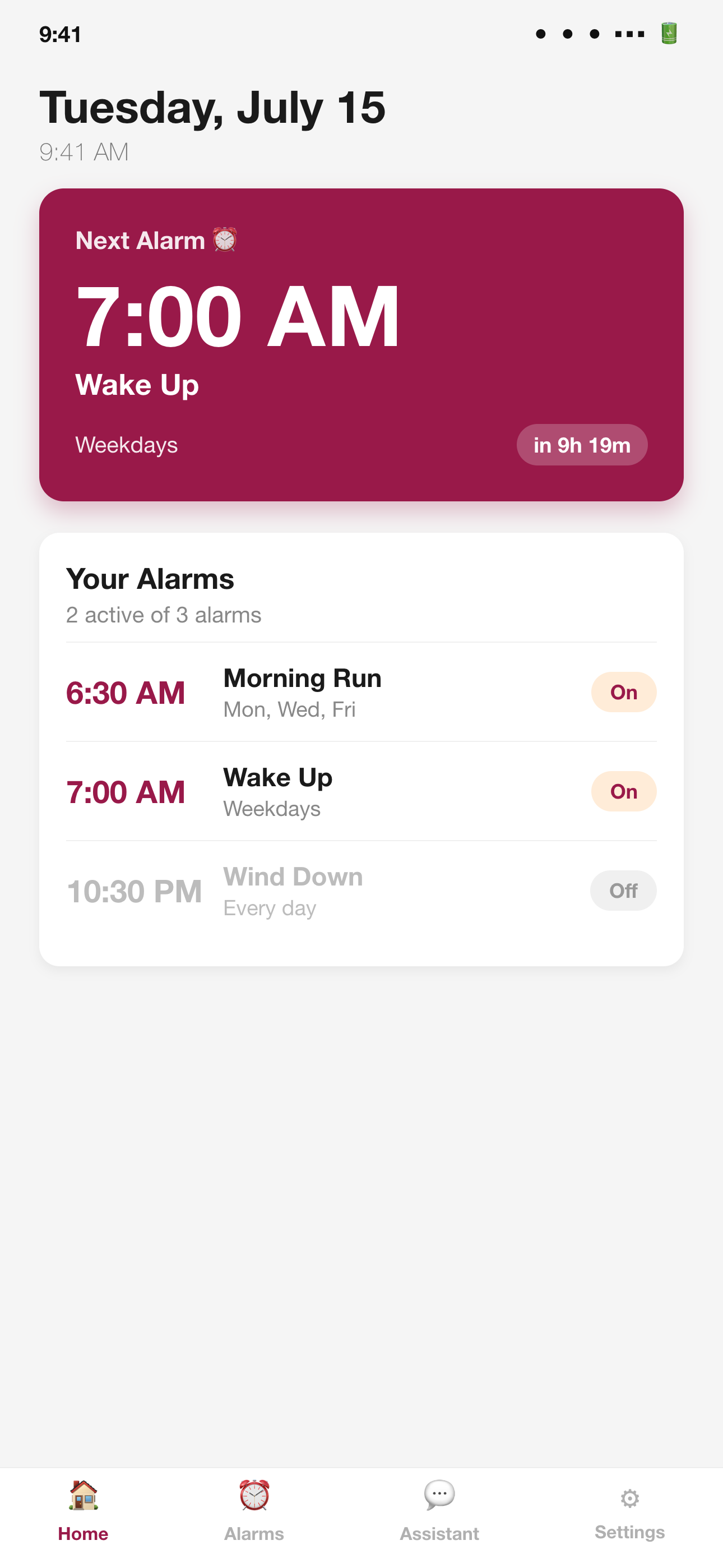 Alarmly iOS App Screenshot